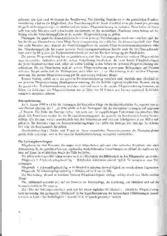Vorschauseite 2: Pflege-Versicherungsgesetz: Einführung in 2 Stufen Häusliche Pflegeleistungen ab 1.4.95, Stationäre Pflege ab 1.7.96