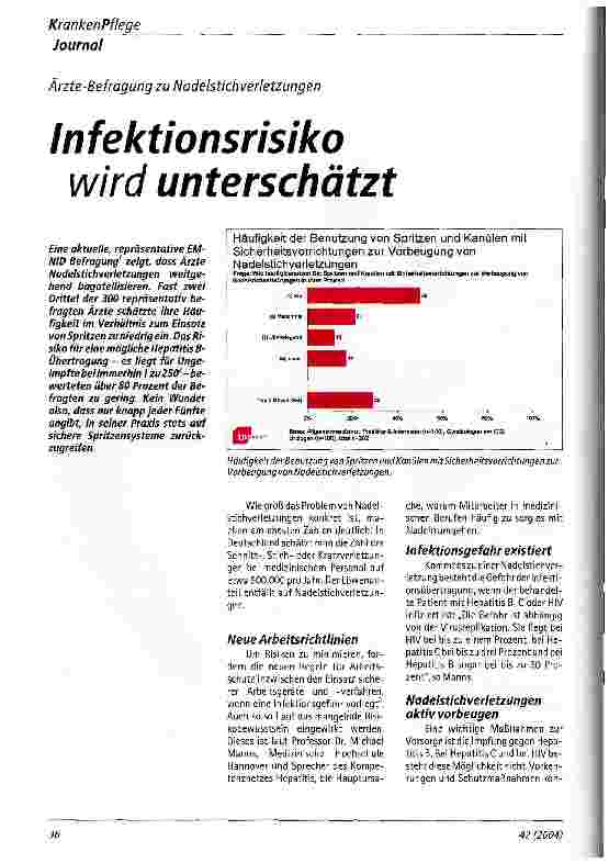 Vorschauseite 1: Infektionsrisiko wird unterschätzt