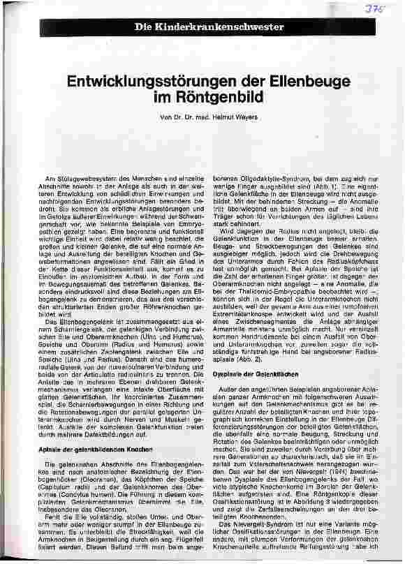 Vorschauseite 1: Entwicklungsstörungen der Ellenbeuge im Röntgenbild