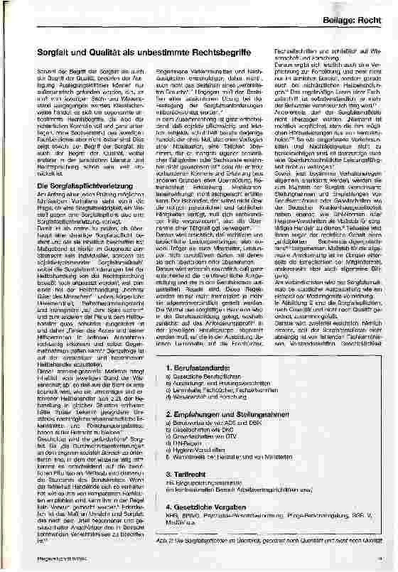 Vorschauseite 3: Pflegerische Sorgfalt und Qualitätssicherung aus der Sicht der Juristen