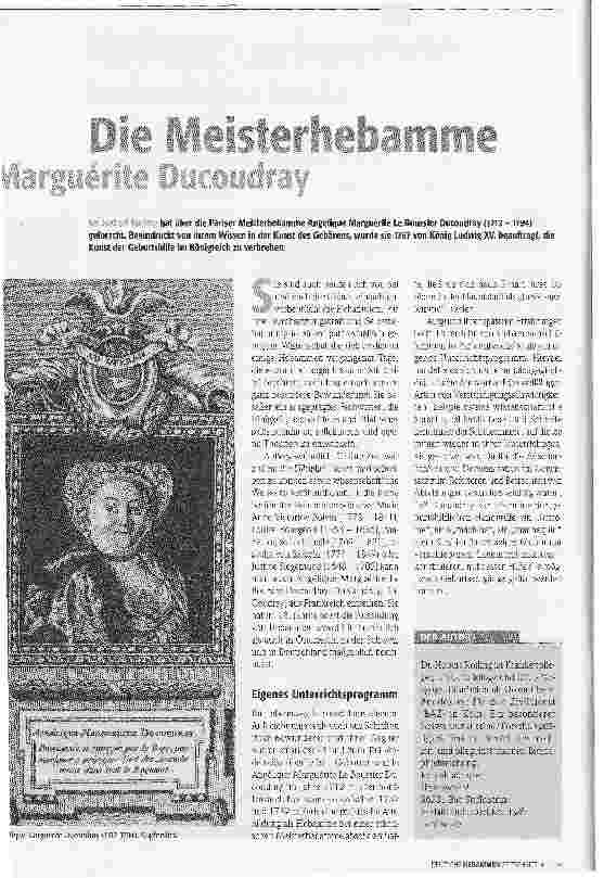 Vorschauseite 1: Die Meisterhebamme Marguerita Ducoudray
