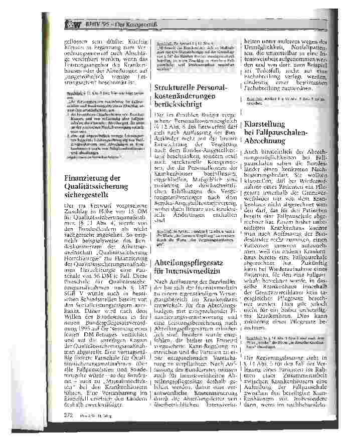 Vorschauseite 3: BPflV 95 Der Kompromiß