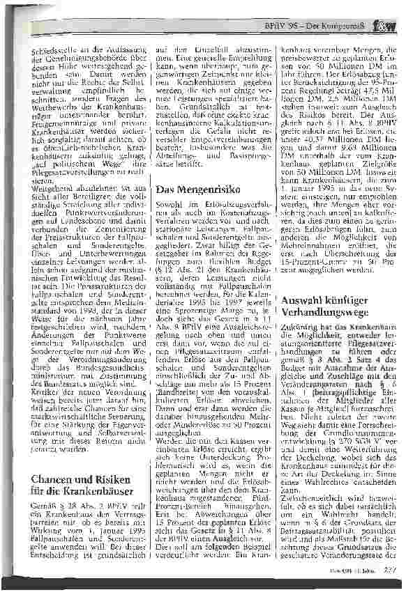 Vorschauseite 6: BPflV 95 Der Kompromiß