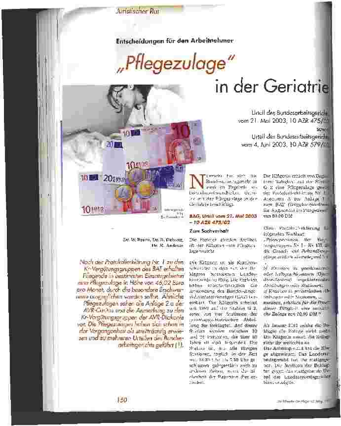 Vorschauseite 1: Pflegezulage in der Geriatrie