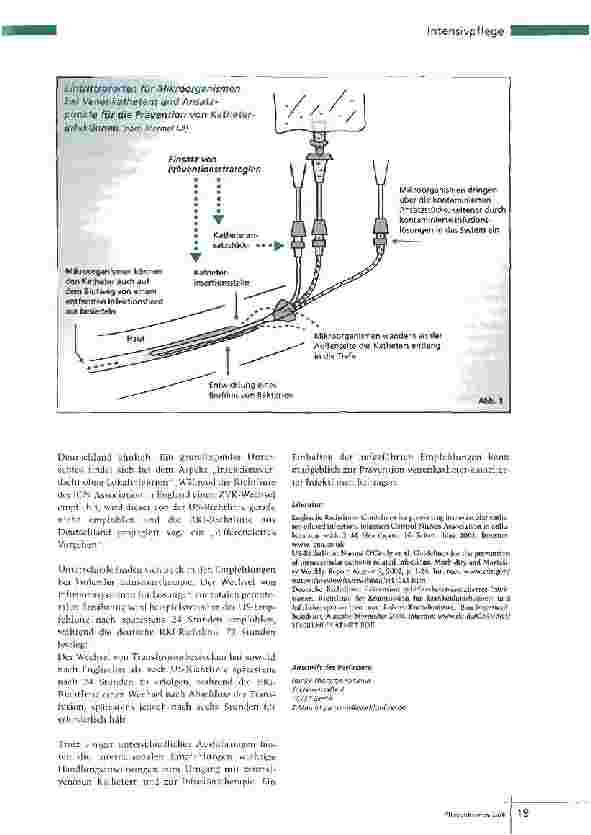 Vorschauseite 4: Prävention nosokomialer Infektionen durch zentralvenöse Katheter