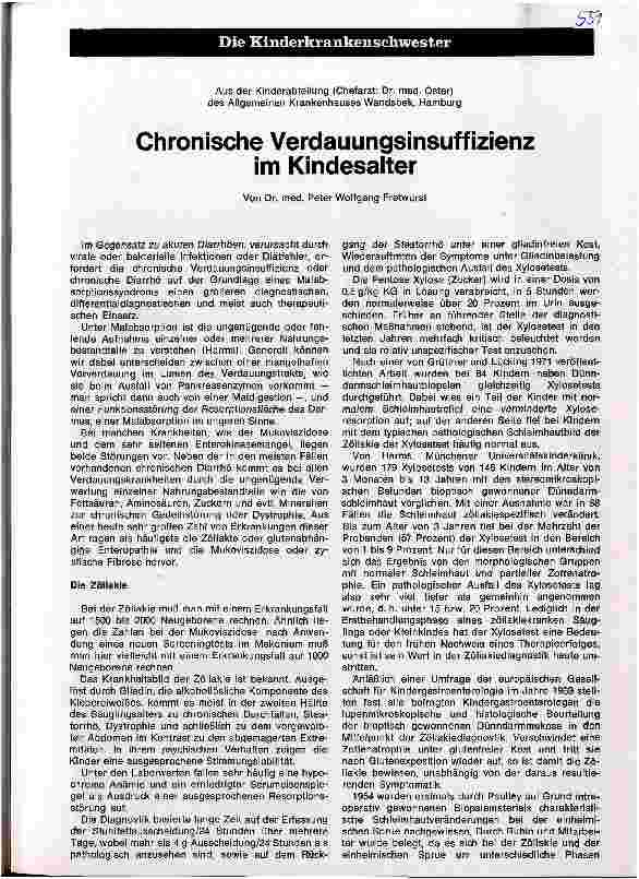 Vorschauseite 1: Chronische Verdauungsinsuffizienz im Kindesalter