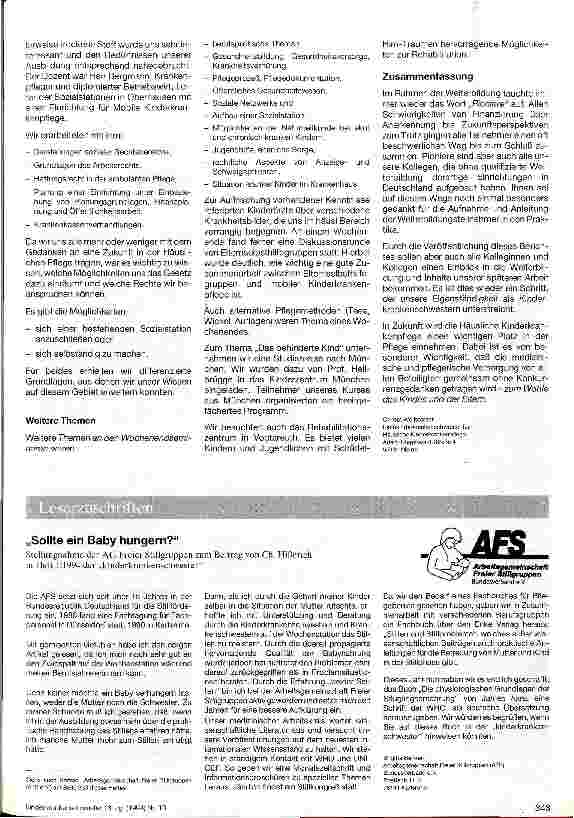 Vorschauseite 2: Häusliche Kinderkrankenpflege Weiterbildungskurs 92-94