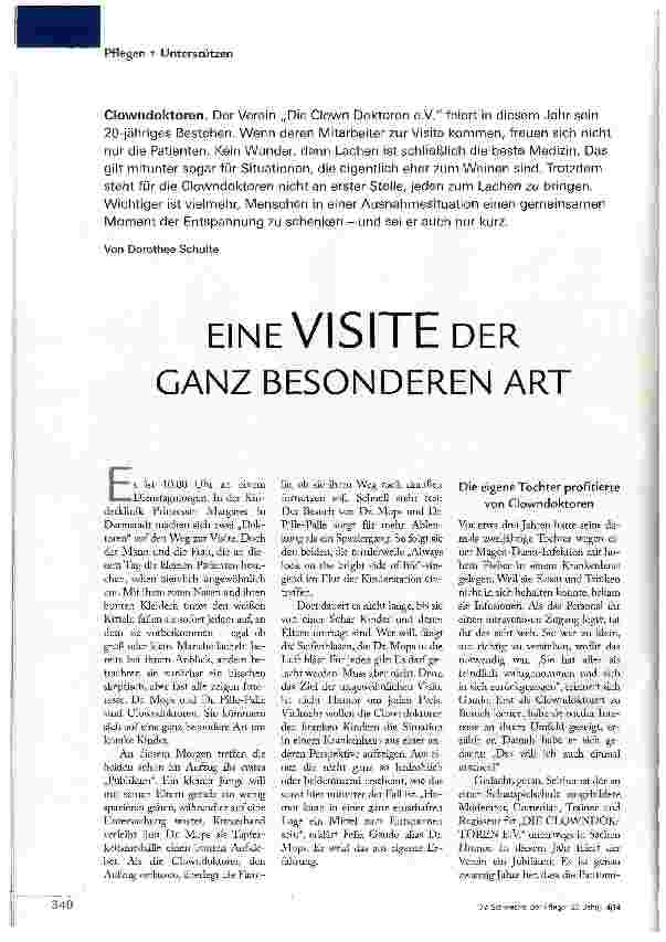 Vorschauseite 1: EINE VISITE DER GANZ BESONDEREN ART