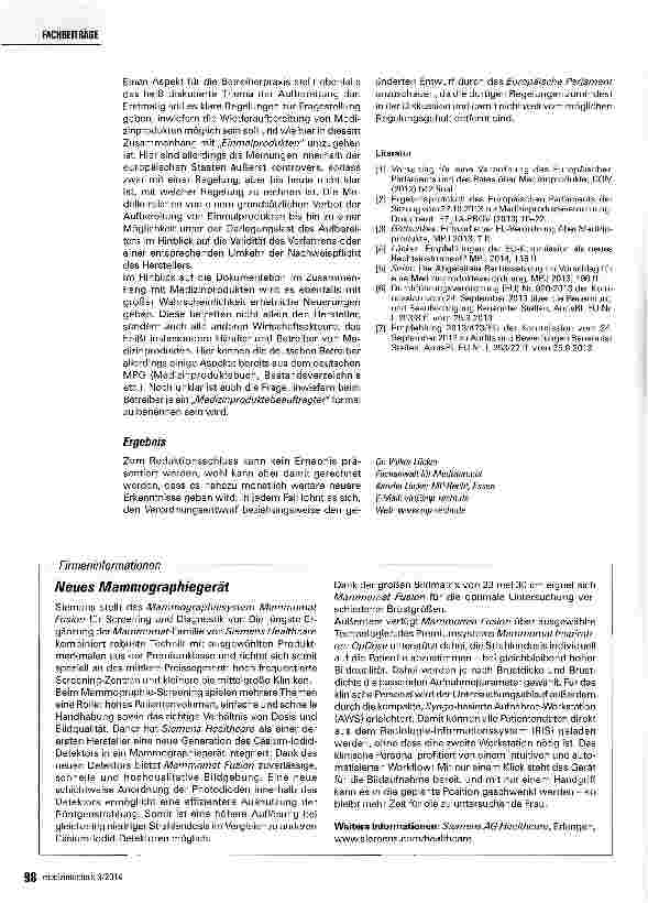 Vorschauseite 3: Das Medizinprodukterecht im Umbruch Neue geplante EU-Verordnung wird erhebliche Veränderungen bringen