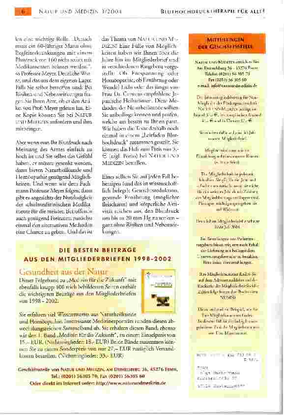 Vorschauseite 2: BLUTHOCHDRUCKTHERAPIE FÜR ALLE?