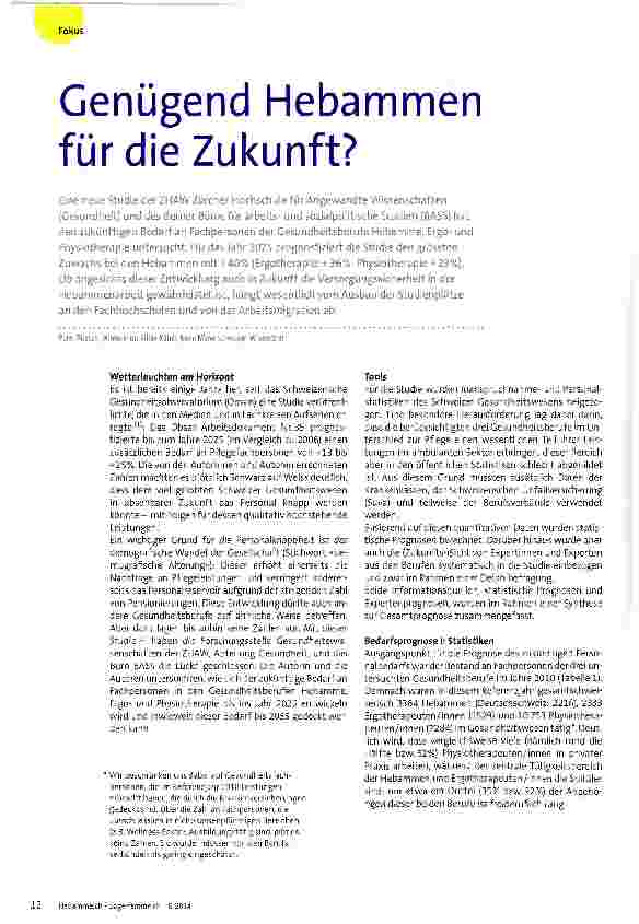Vorschauseite 1: Genügend Hebammen für die Zukunft?