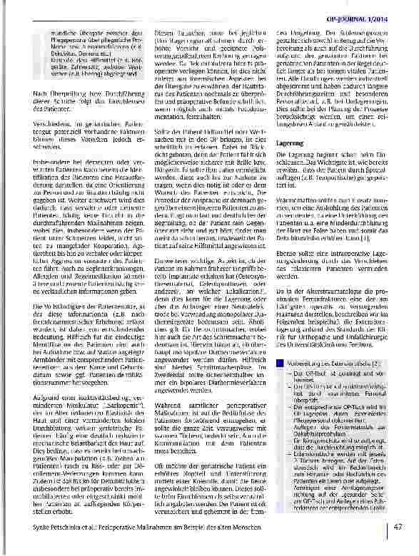 Vorschauseite 2: Perioperative Maßnahmen am Beispiel des alten Menschen