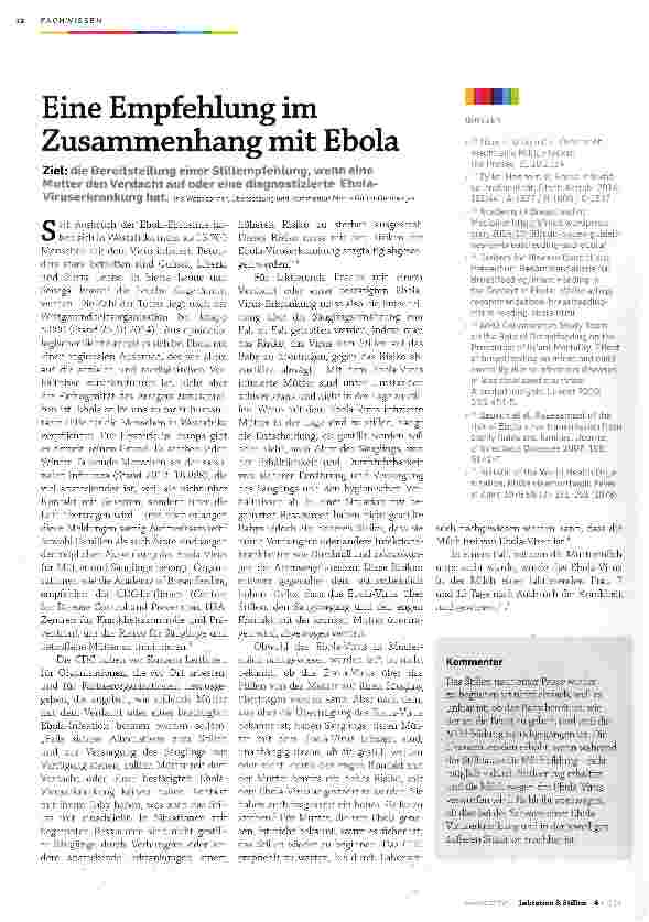 Vorschauseite 1: Eine Empfehlung im Zusammenhang mit Ebola