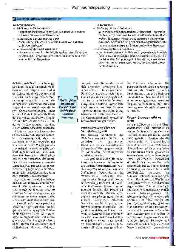 Vorschauseite 2: Ressourcen erhaltenWohnberatung bei Demenzkranken: ein Instrument zur Optimierung der Häuslichen Pflege