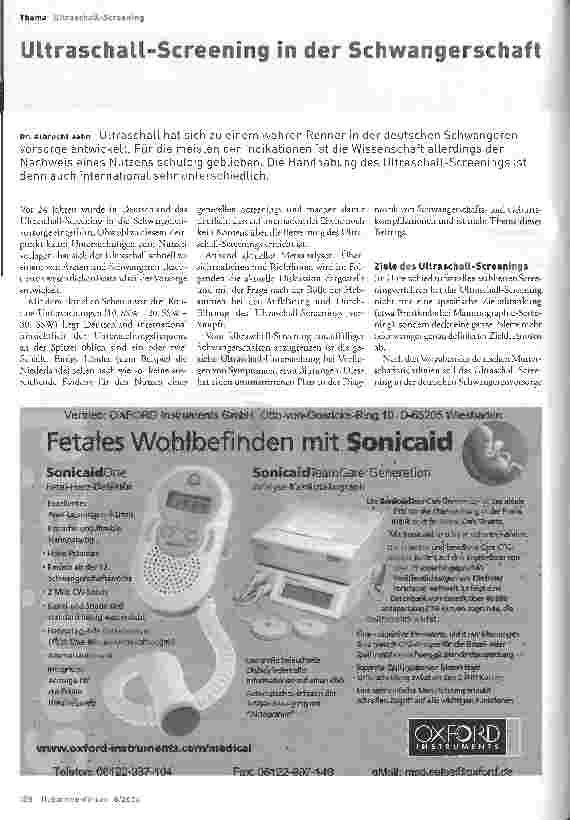 Vorschauseite 1: Ultraschall-Screening in der Schwangerschaft