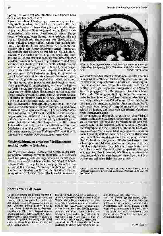 Vorschauseite 3: Die Bedeutung des Sports in der Behandlung des Hochdruckpatienten