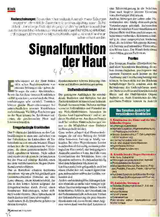 Vorschauseite 1: Signalfunktion der Haut Hauterscheinungen