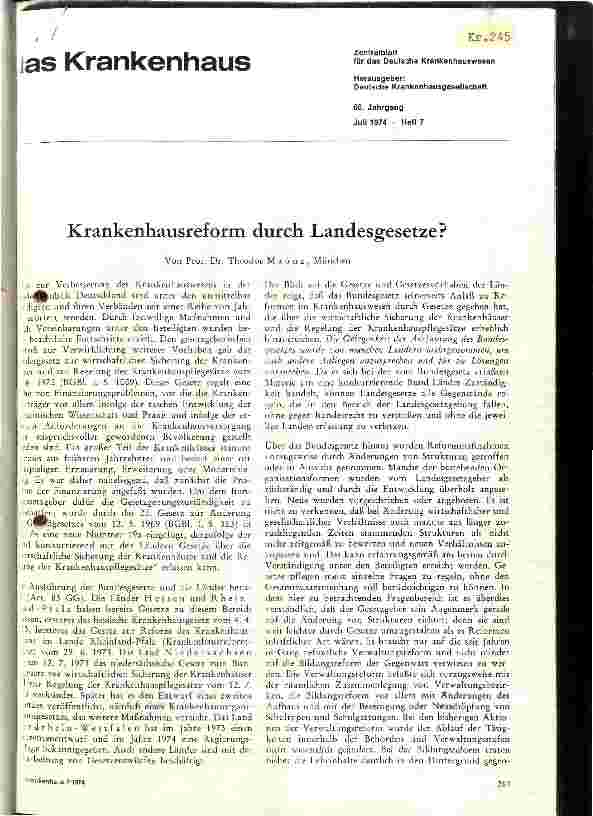 Vorschauseite 1: Krankenhausreform durch Landesgesetze