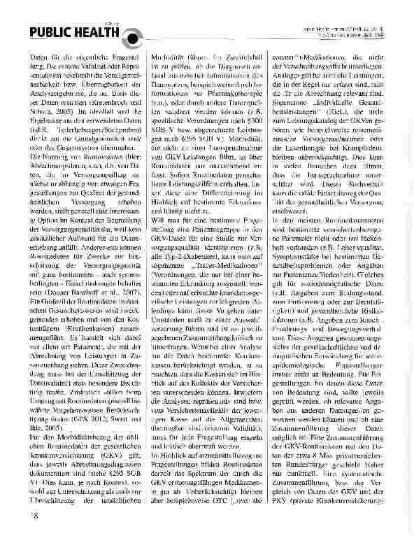 Vorschauseite 2: Nutzung von Routinedaten zur Einschätzung der Versorgungsqualität