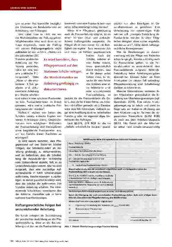 Vorschauseite 2: Praxisanleitung Zur Situation der praktischen Pflegeausbildung - Teil2