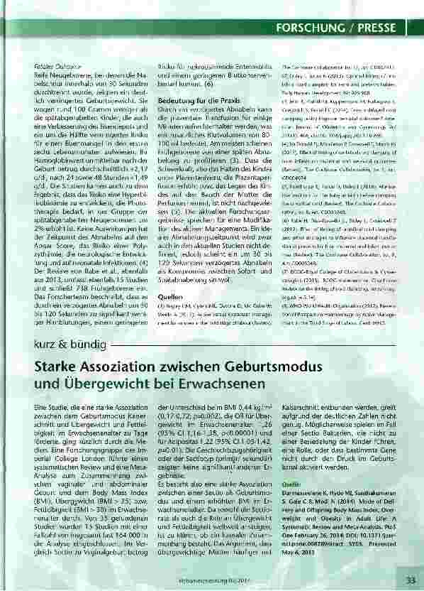 Vorschauseite 2: Frühoder Spätabnabelung