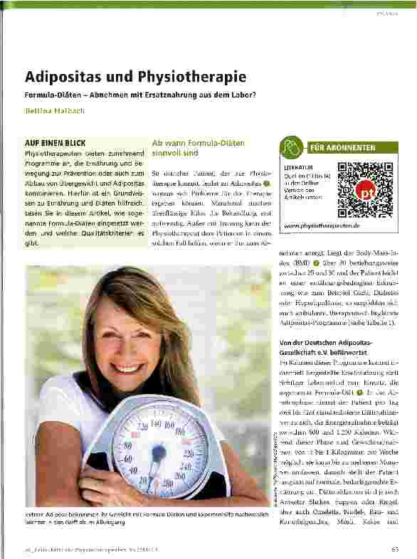 Vorschauseite 1: Adipositas und Physiotherapie