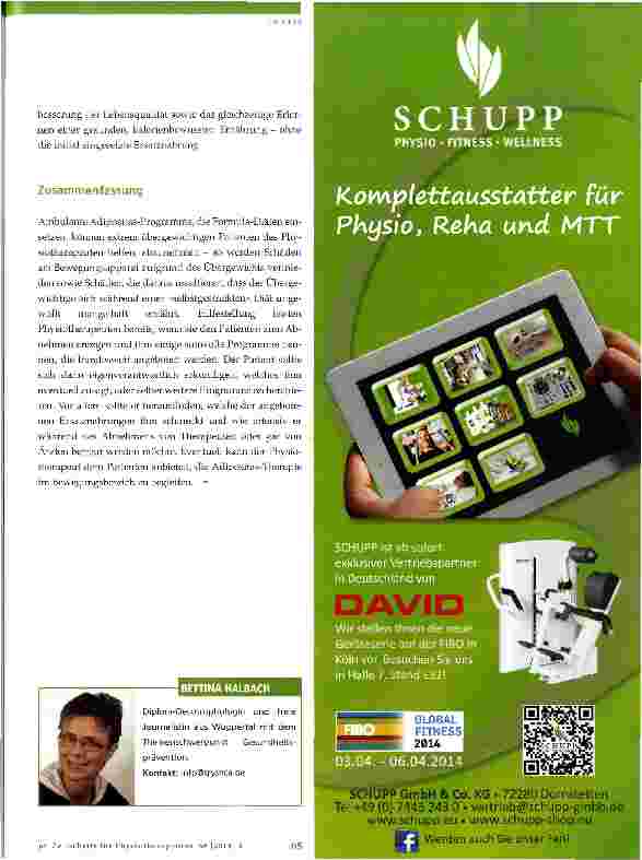 Vorschauseite 3: Adipositas und Physiotherapie