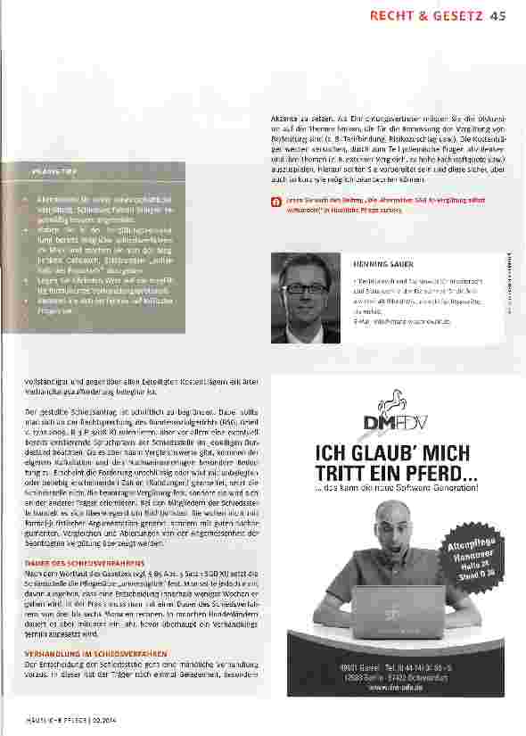 Vorschauseite 2: Keine Angst vor Schiedsverfahren