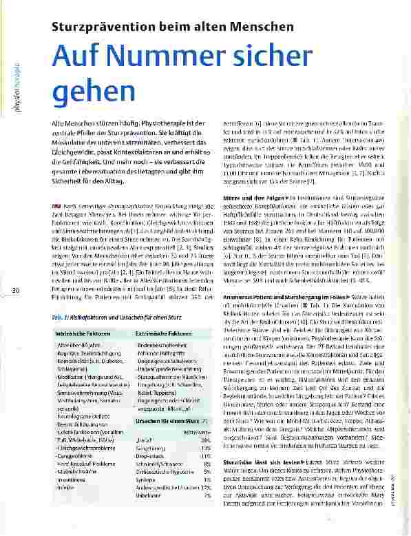 Vorschauseite 1: Sturzprävention beim alten MenschenAuf Nummer sicher gehen