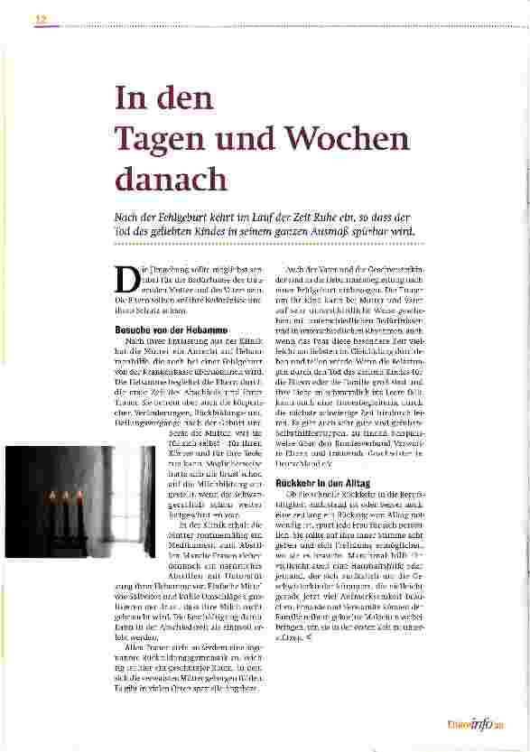 Vorschauseite 1: In den Tagen und Wochen danach