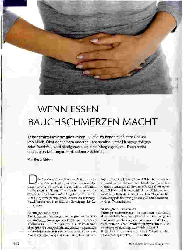 Vorschauseite 1: WENN ESSEN BAUCHSCHMERZEN MACHT