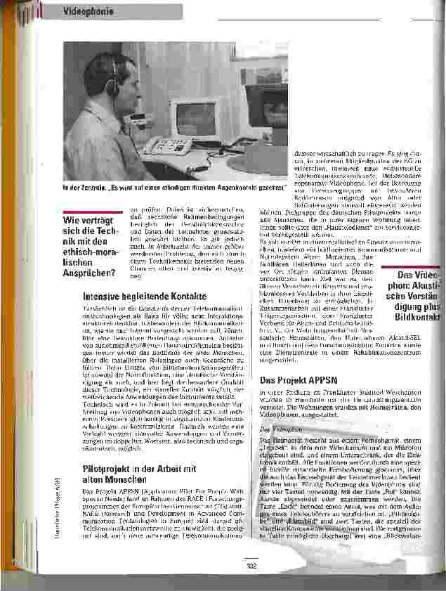 Vorschauseite 3: Pflege per Bildschirm? Möglichkeiten und Grenzen eines bildbasierten Kommunikationsund Notrufsystems