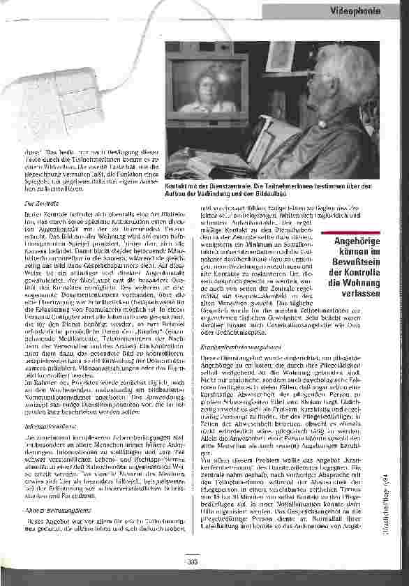 Vorschauseite 4: Pflege per Bildschirm? Möglichkeiten und Grenzen eines bildbasierten Kommunikationsund Notrufsystems