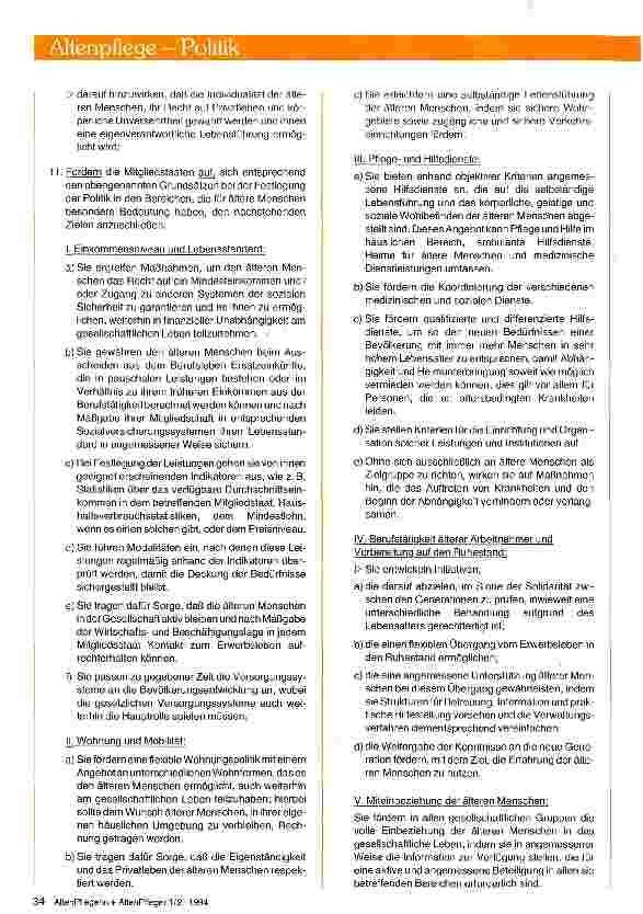 Vorschauseite 2: Grundsatzerklärung anläßlich des Abschlusses des Europäischen Jahres der älteren Menschen und der Solidargemeinschaft der Generationen 1993 Der Rat der Europäischen Union und die…