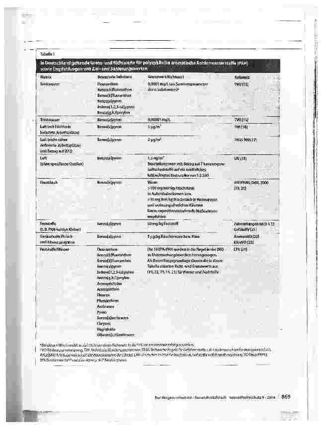 Vorschauseite 2: Polyzyklische aromatische Kohlenwasserstoffe (PAH) im InnenraumQuellen, Exposition und gesundheitliche Bewertung