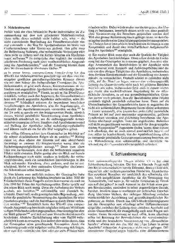 Vorschauseite 5: Lockerung des Mehrund Fremdbesitzverbots von Apotheken im Lichte des Grundgesetzes und der Grundfreiheiten des EG-Vertrags