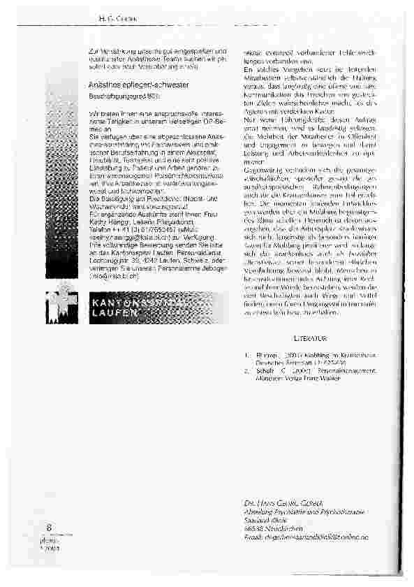 Vorschauseite 6: MOBBING IM KRANKENHAUS