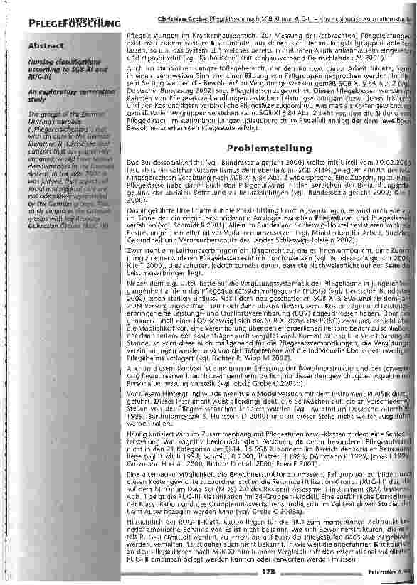 Vorschauseite 2: Pflegeklassen nach SGB XI und RUG-III Eine explorative Korrelationsstudie