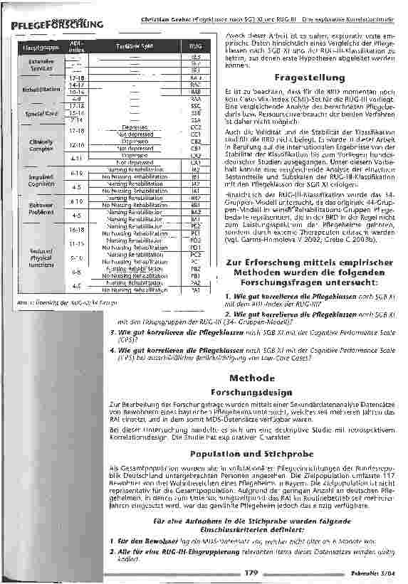 Vorschauseite 3: Pflegeklassen nach SGB XI und RUG-III Eine explorative Korrelationsstudie
