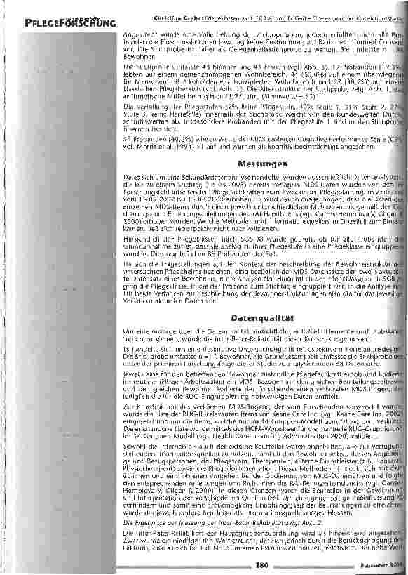 Vorschauseite 4: Pflegeklassen nach SGB XI und RUG-III Eine explorative Korrelationsstudie