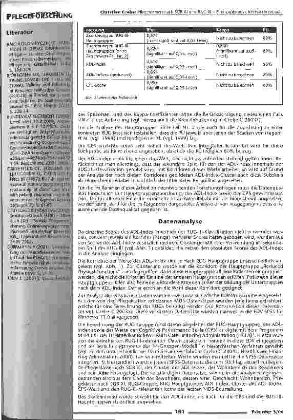 Vorschauseite 5: Pflegeklassen nach SGB XI und RUG-III Eine explorative Korrelationsstudie