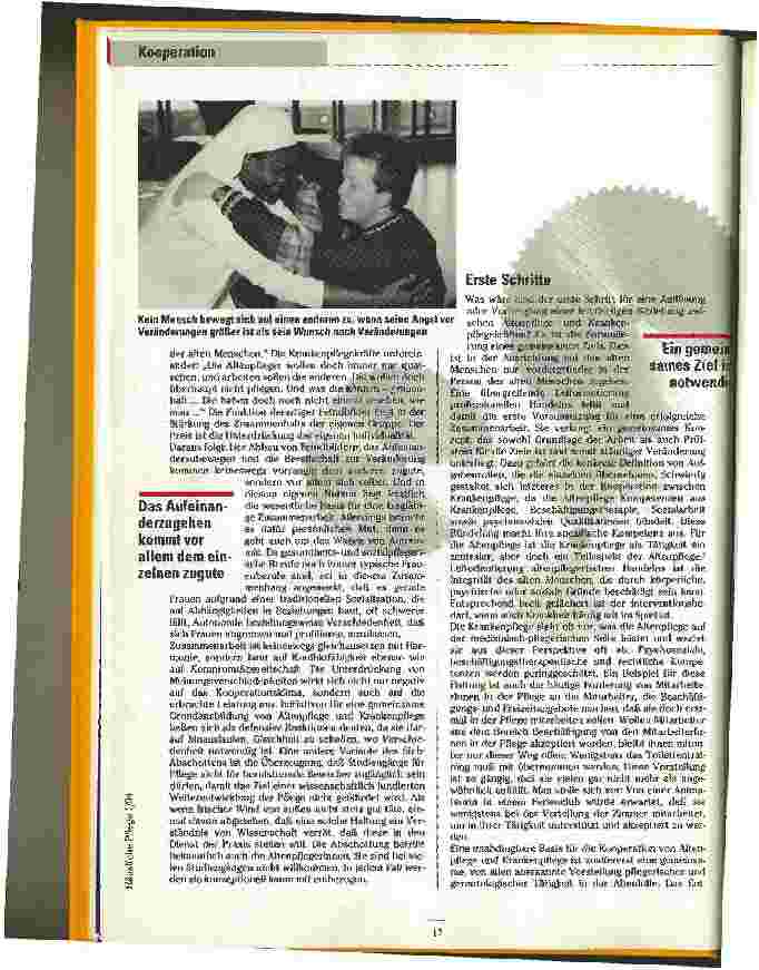 Vorschauseite 3: Sinnvolles Miteinander Die Kooperation von Krankenund Altenpflege