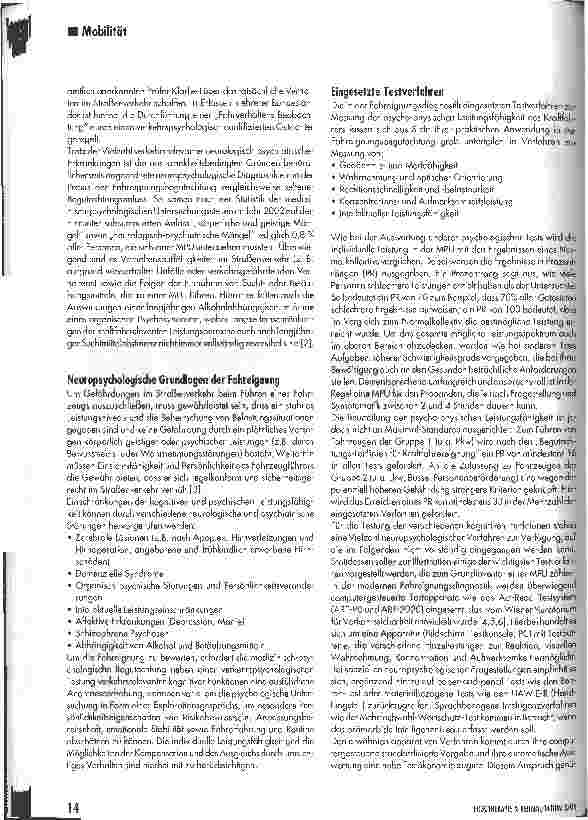 Vorschauseite 2: Einschränkungen der Fahreignung und Wege zur behindertengerechten FahrzeugumrüstungTeil 2: Medizinisch-psychologische Begutachtung