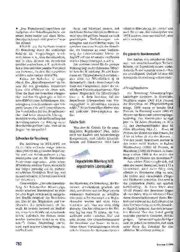 Vorschauseite 3: Gedanken zur Mitwirkung der Heimbewohner