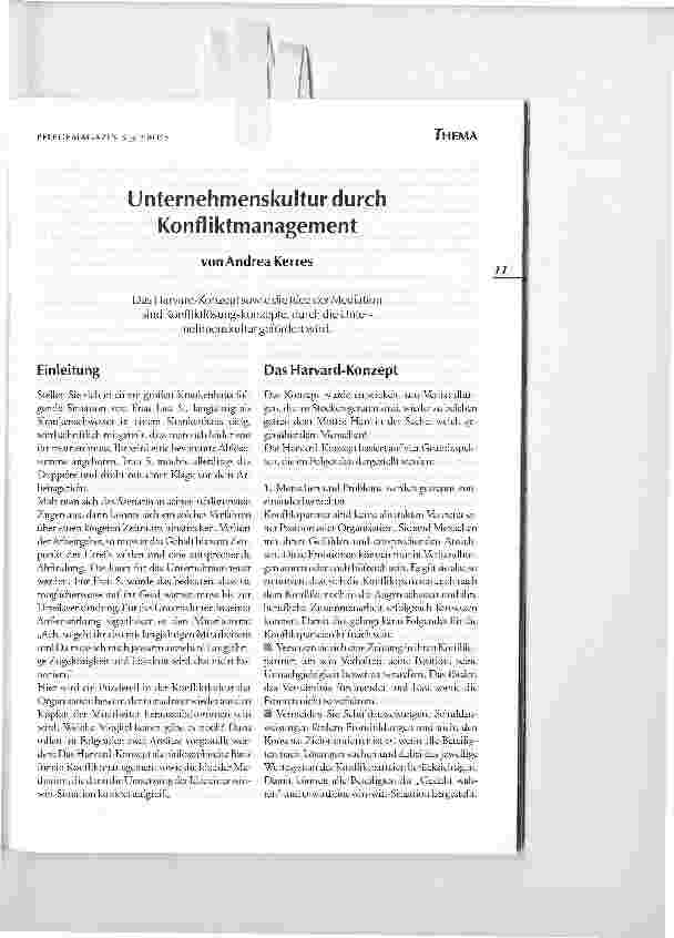 Vorschauseite 1: Unternehmenskultur durch Konfliktmanagement