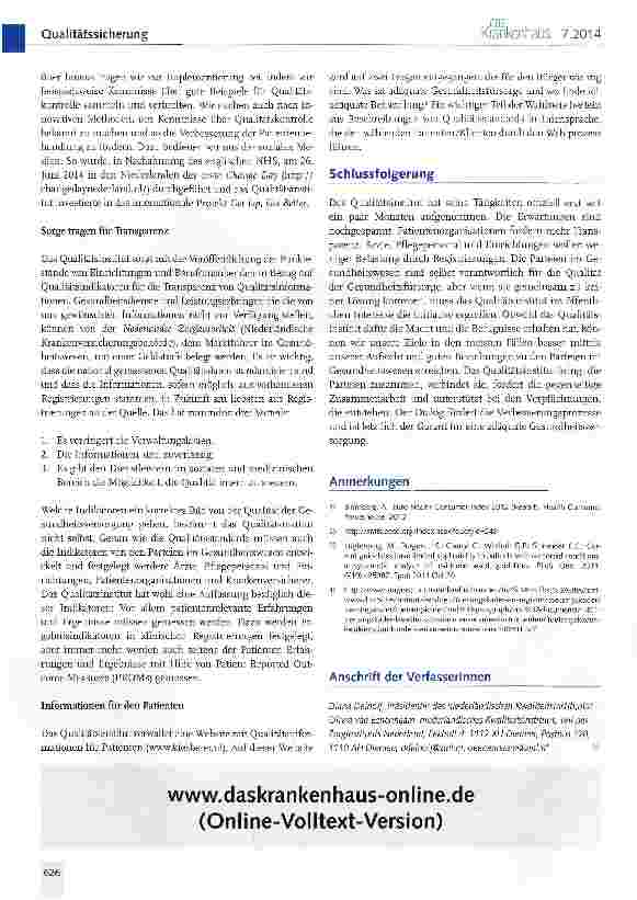 Vorschauseite 5: Das niederländische Kwaliteits-instituut: Sicherung einer adäquaten Gesundheitsfürsorge