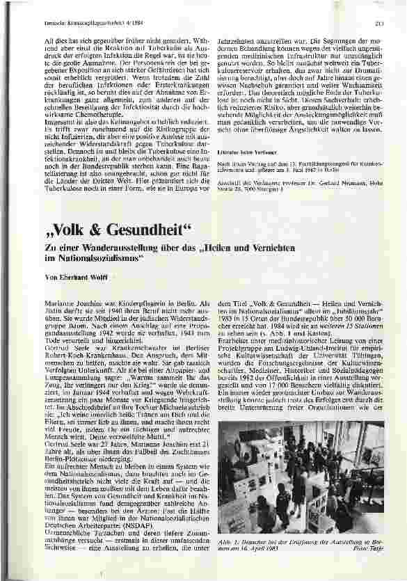 Vorschauseite 1: „Volk & Gesundheit