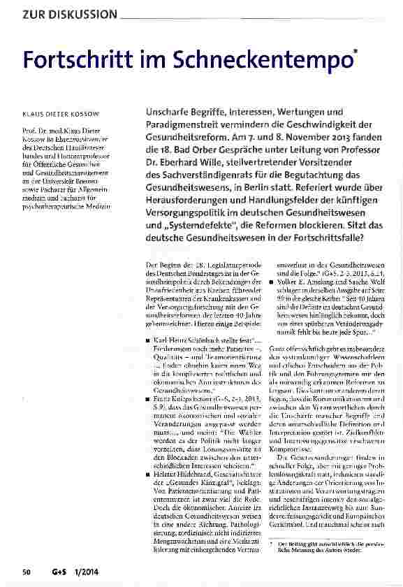Vorschauseite 1: Fortschritt im Schneckentempo