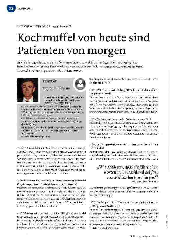 Vorschauseite 1: Kochmuffel von heute sind Patienten von morgen