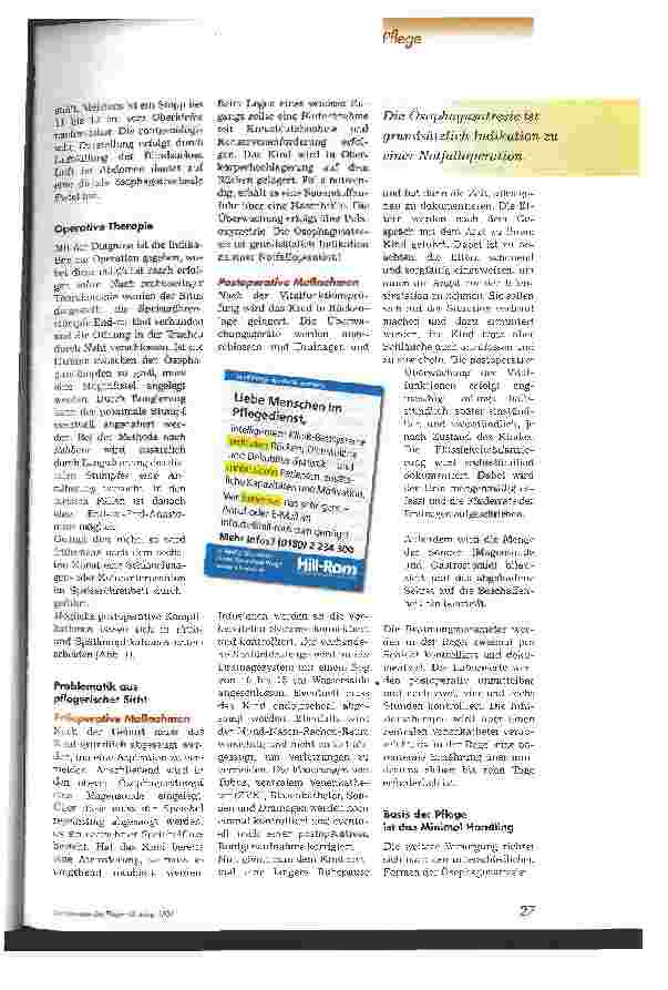 Vorschauseite 2: Pflege eines Kindes mit Ösophagusatresie